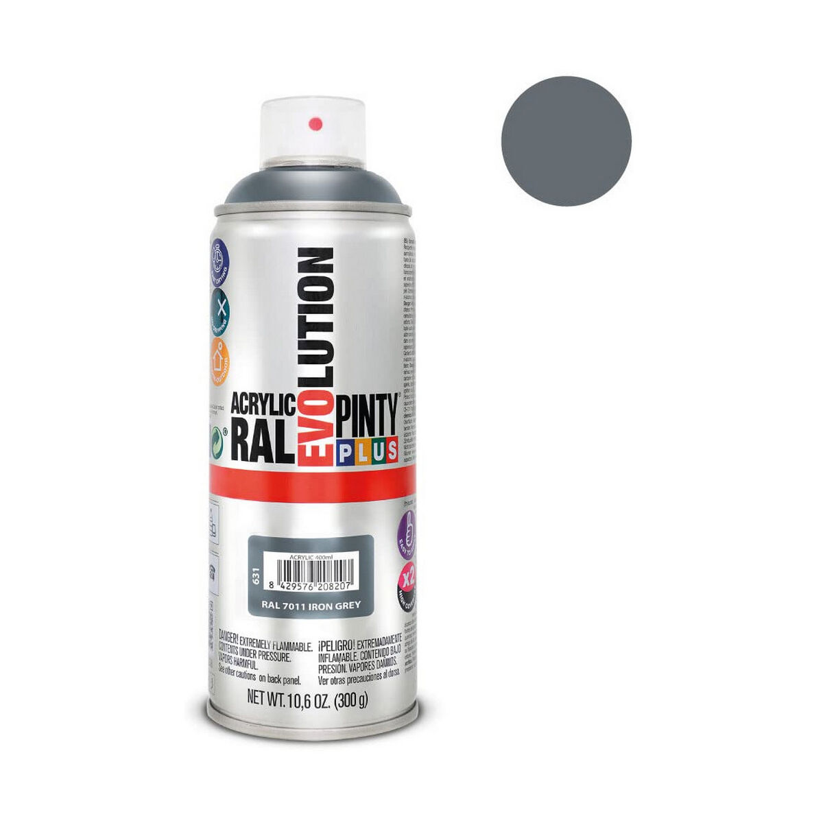 Vernice spray Pintyplus Evolution RAL 7011 400 ml Iron Grey 3 S7903327_1