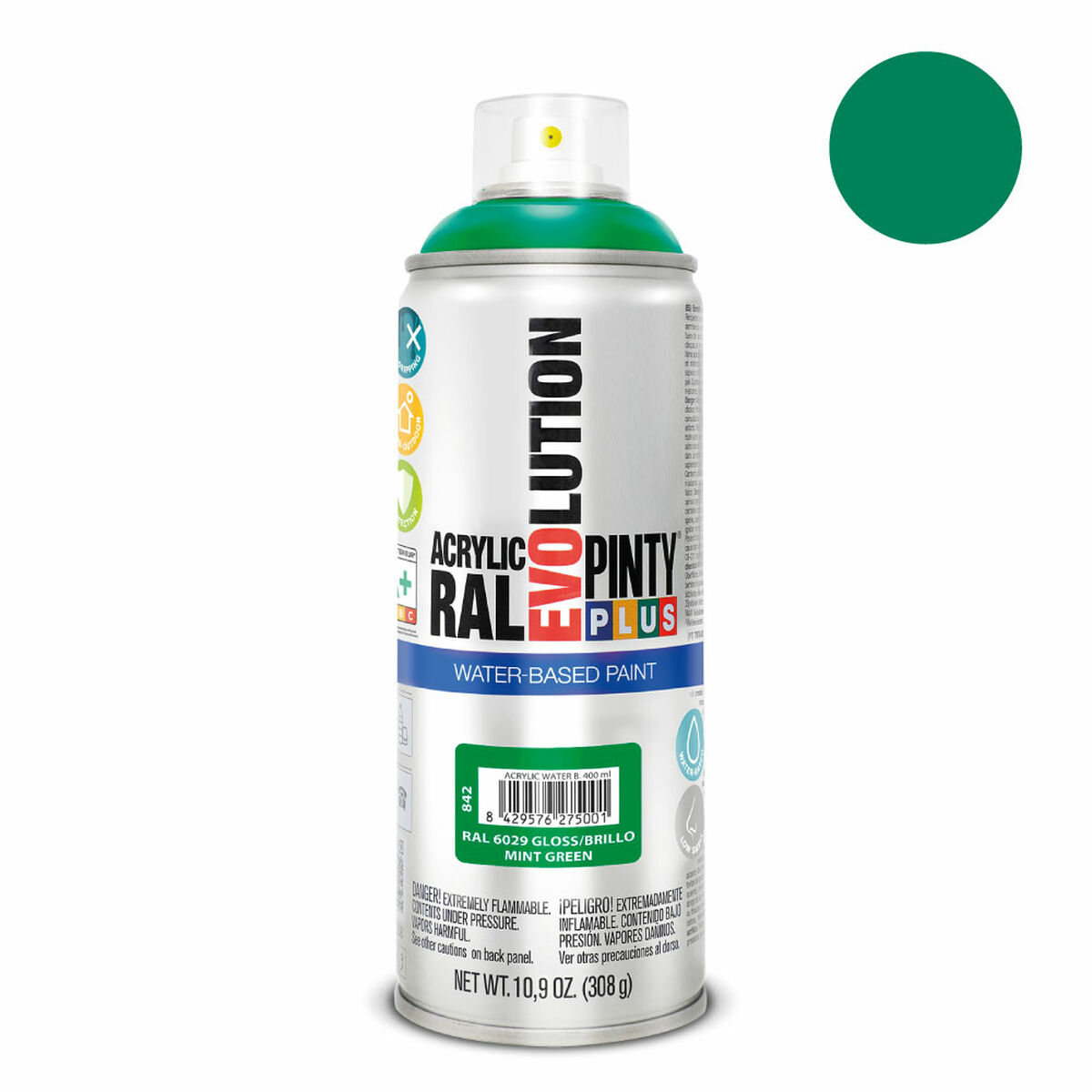 Vernice spray Pintyplus Evolution RAL 6029 Base d'acqua Mint Green 400 ml 3 S7910636_1