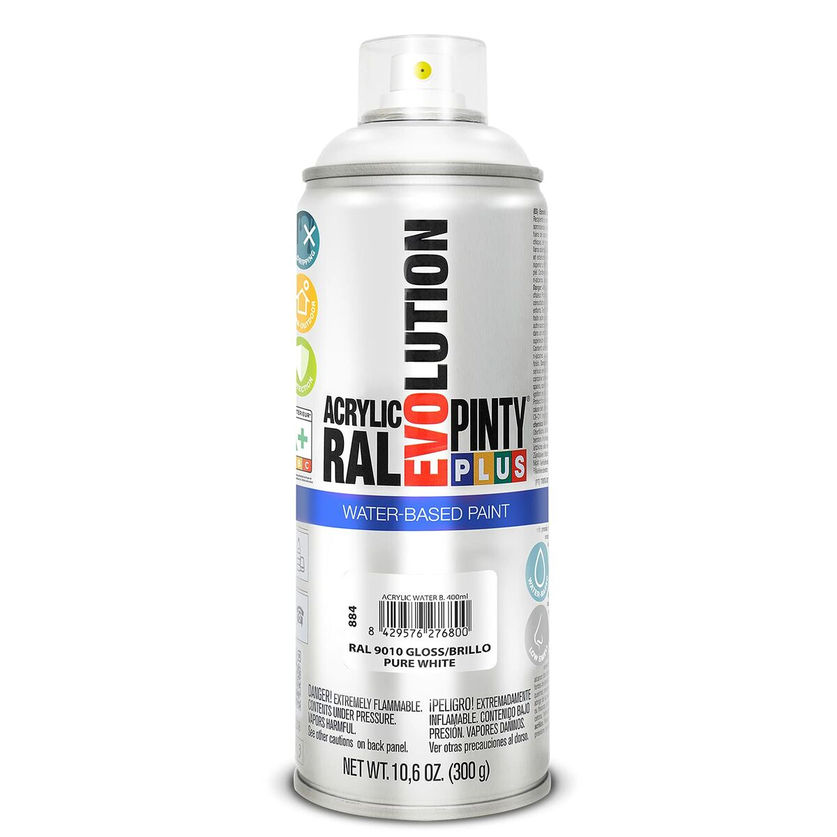 Vernice spray Pintyplus Evolution RAL 9010 400 ml Base d'acqua Pure White 2 S7910644_0