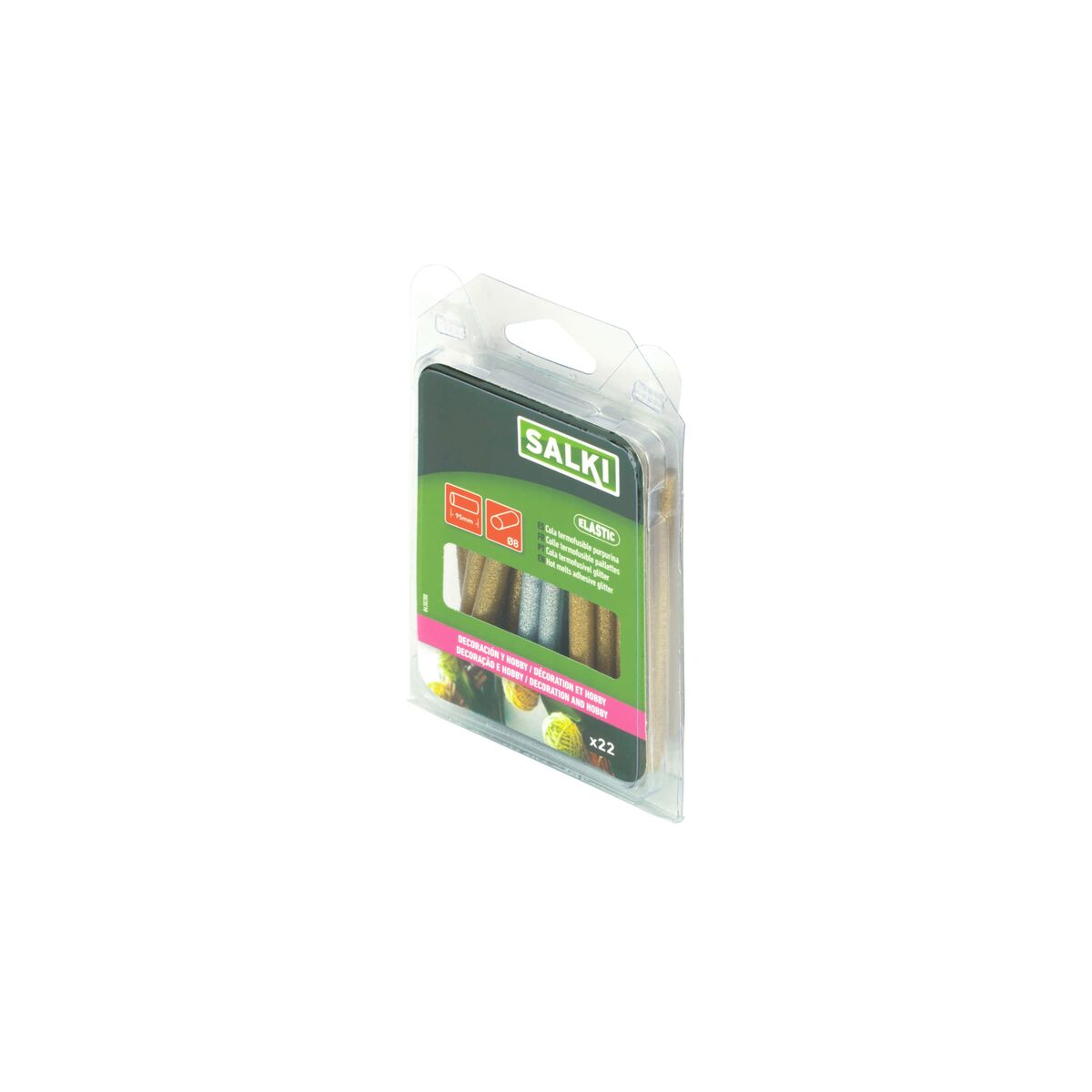 Stick di colla a caldo Salki 430208 Argentato Dorato Porporina Decorazione Ø 8 x 95 mm 105 g (22 Unità) 4 S7919382_2