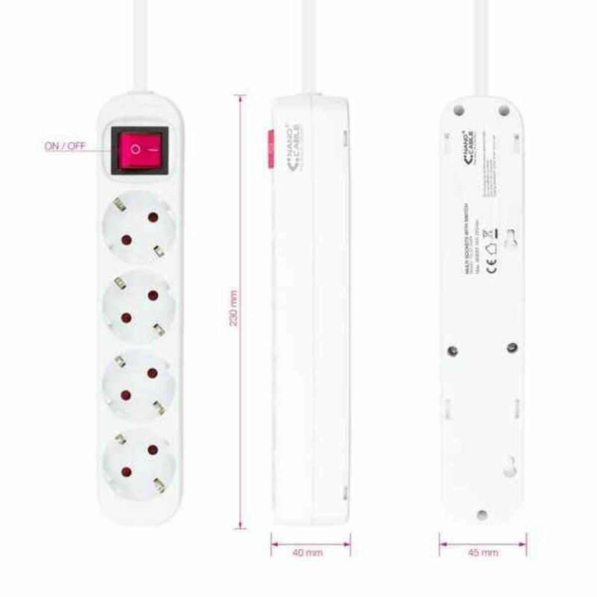 Ciabatta Multipresa NANOCABLE 10.37.0004 (1,4 m) 3 S9905293_1