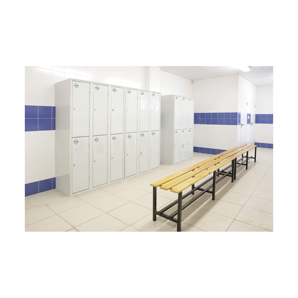 Armadietto Simon Rack Metallo Grigio chiaro 2 Compartimenti (180 x 30 x 50 cm) 4 S7904824_2