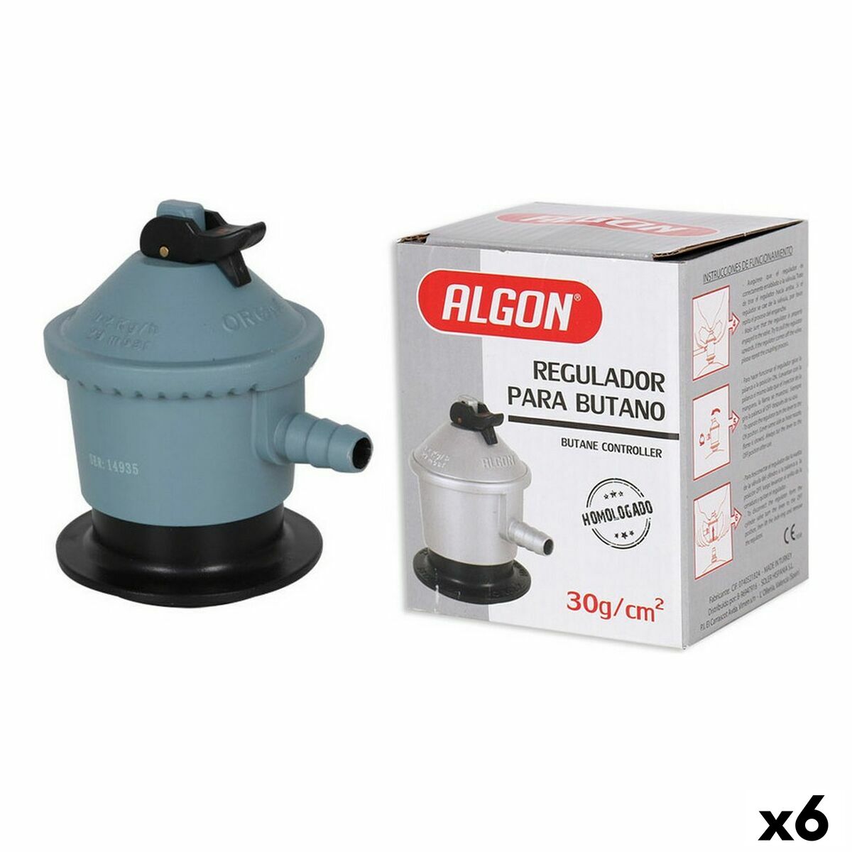 Regolatore Gas Butano 30g/cm² Algon Algon 9 x 8 x 10 cm 2 S2228752_0