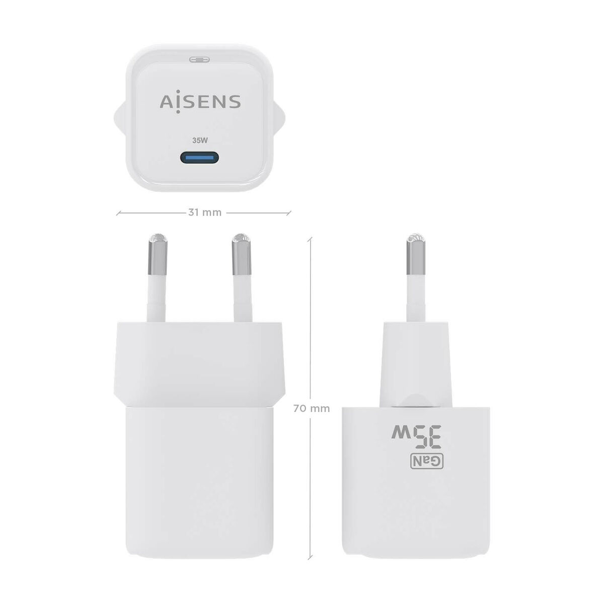 Caricabatterie da Parete Aisens ASCH-35W1P022-W Bianco 35 W (1 Unità) 5 S9910645_3