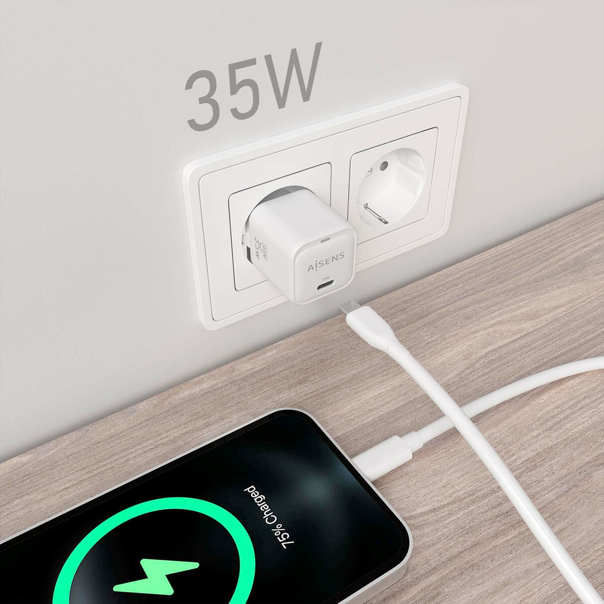 Caricabatterie da Parete Aisens ASCH-35W1P022-W Bianco 35 W (1 Unità) 6 S9910645_4
