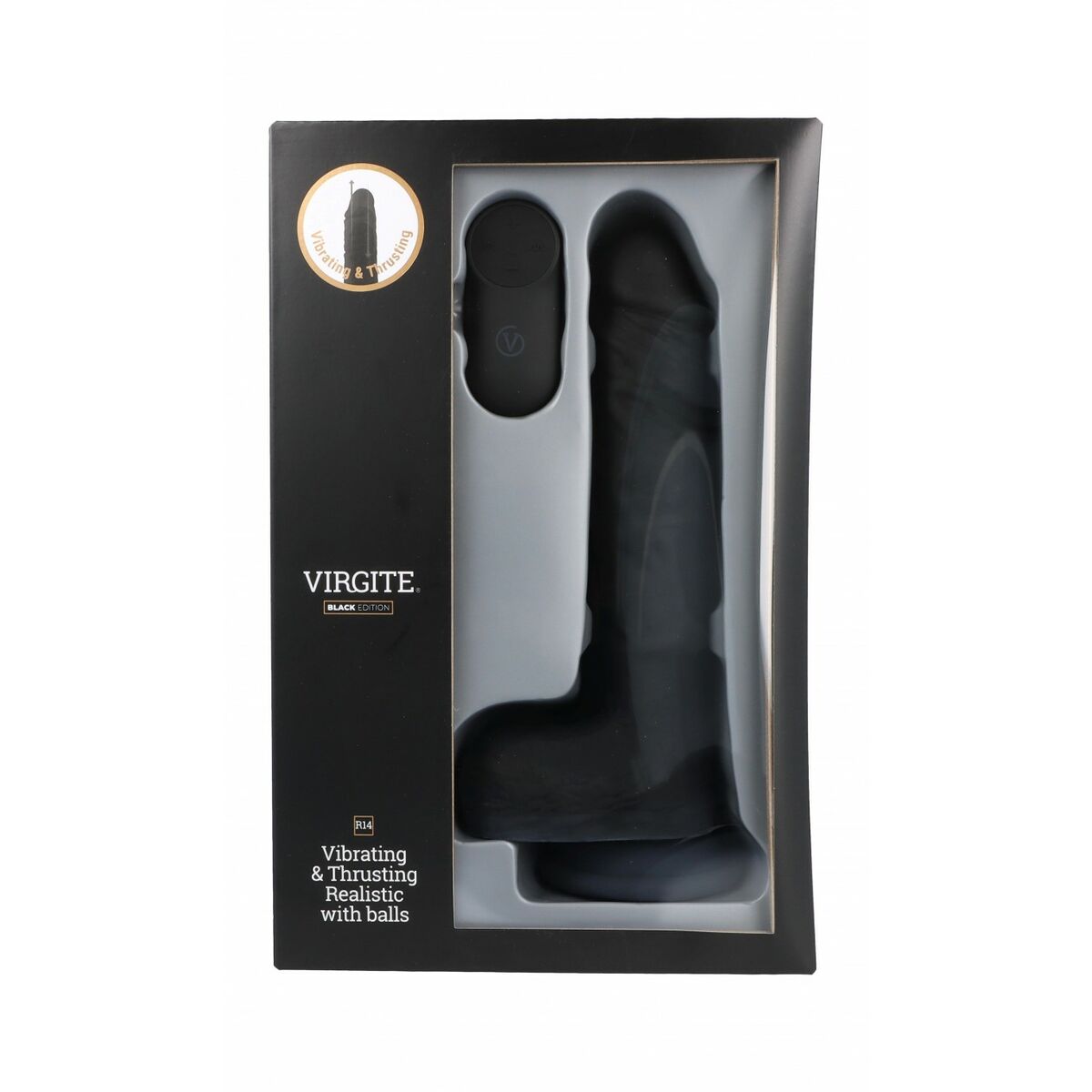 Dildo Realistico Virgite R14 Nero 23 cm 3 M0406943_1