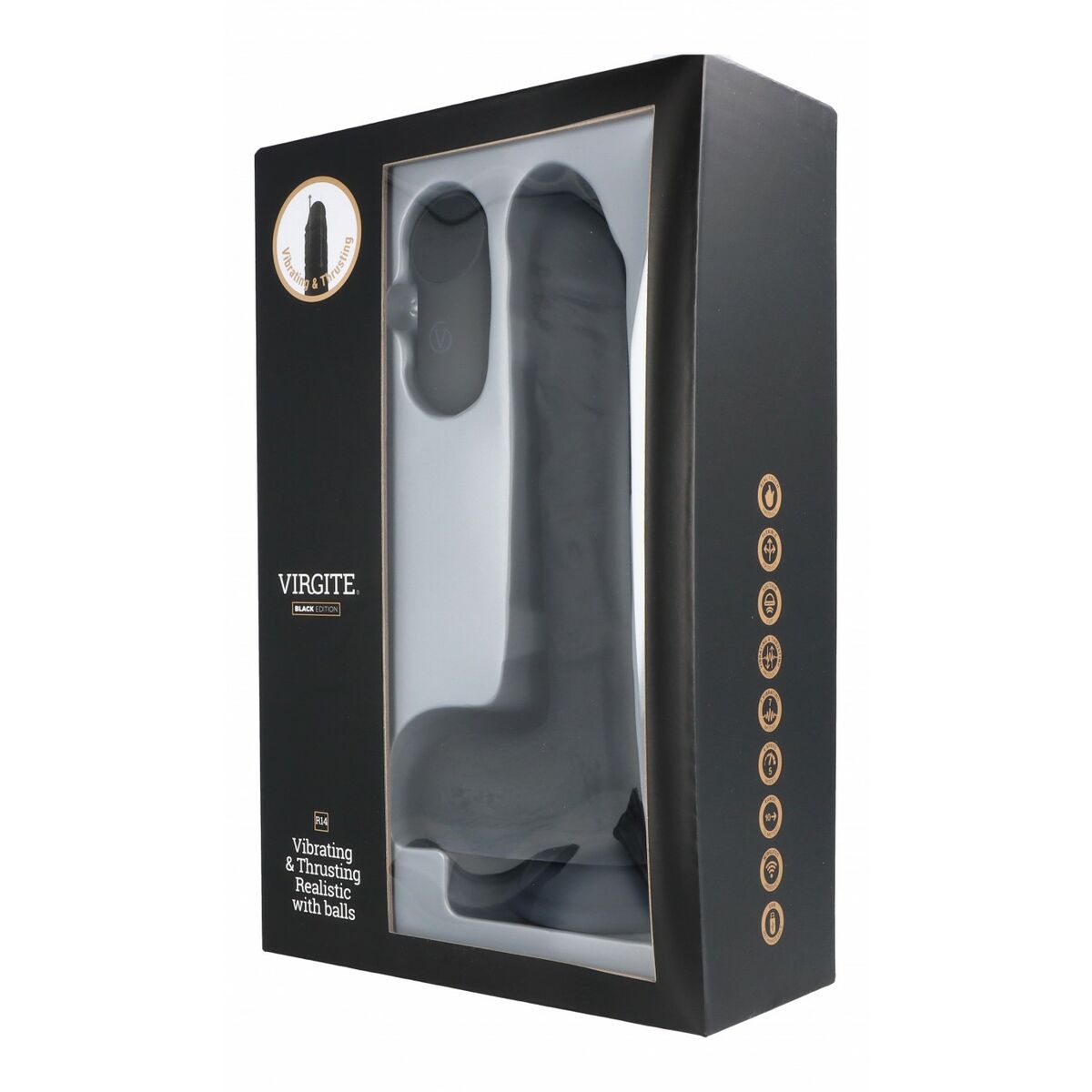 Dildo Realistico Virgite R14 Nero 23 cm 4 M0406943_2
