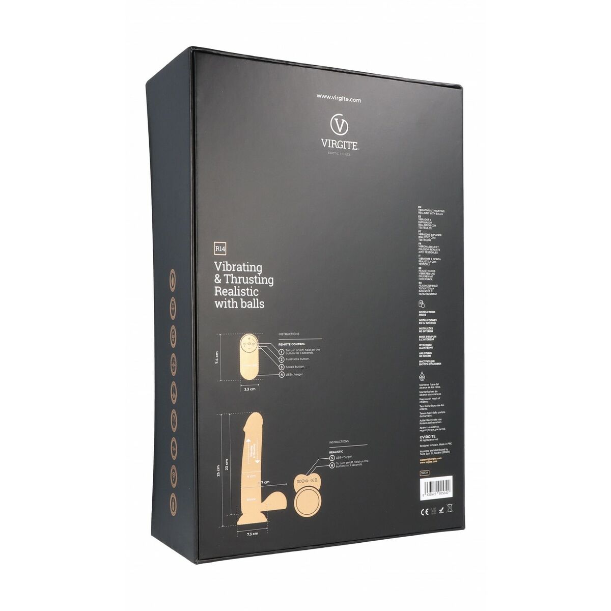 Dildo Realistico Virgite R14 Nero 23 cm 5 M0406943_3
