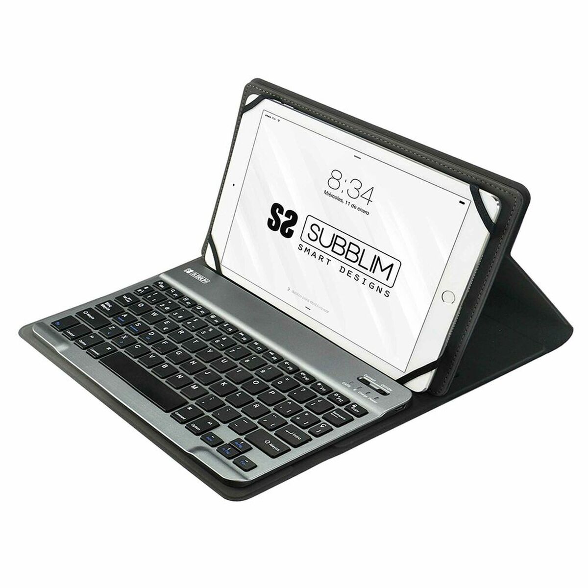 Custodia per Tablet e Tastiera Subblim SUB-KT2-BT0002 Grigio Qwerty in Spagnolo Bluetooth 3 S9906908_1