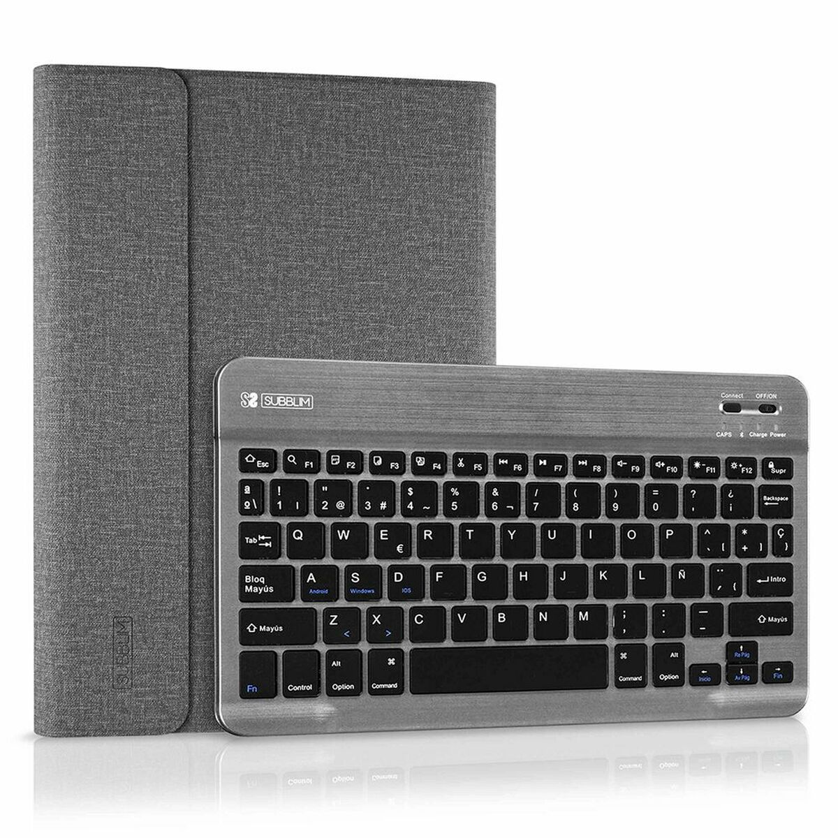Custodia per Tablet e Tastiera Subblim SUB-KT2-BT0002 Grigio Qwerty in Spagnolo Bluetooth 2 S9906908_0