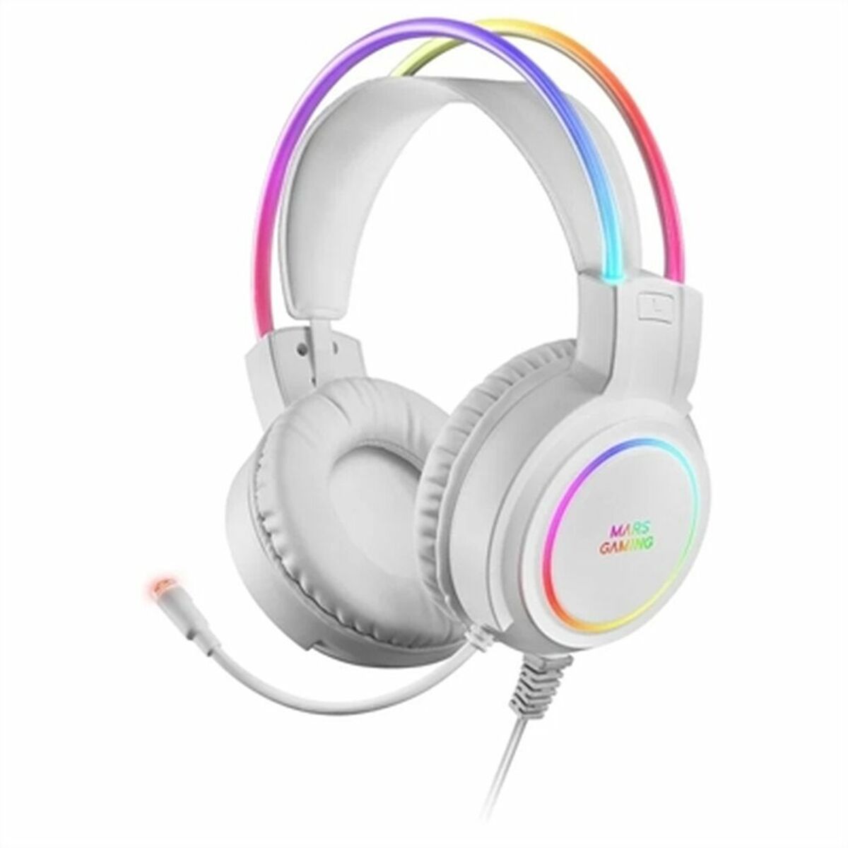 Auricolare con Microfono Gaming Mars Gaming MHRGBW Bianco 2 S9907098_0