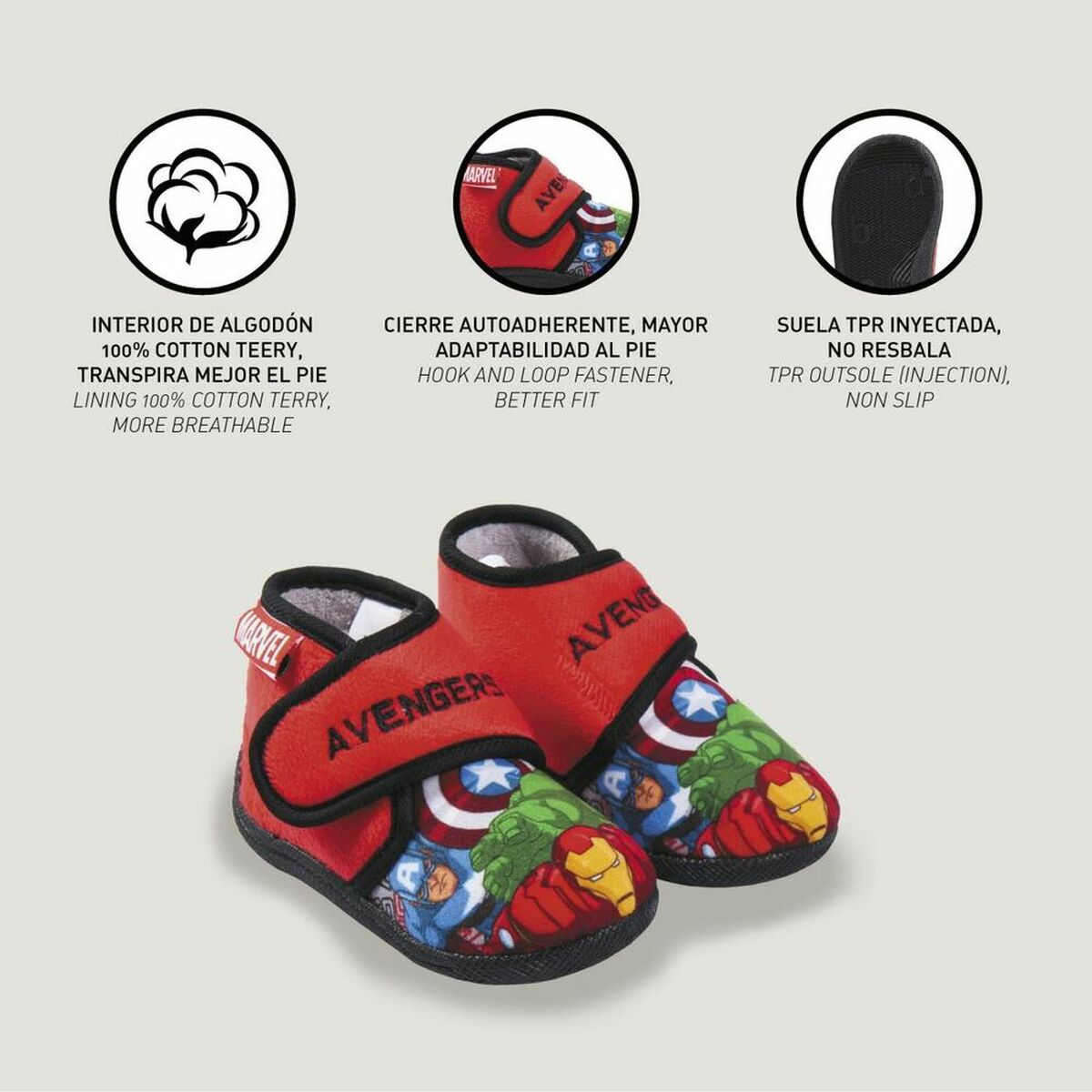 Pantofole Per Bambini The Avengers Rosso 5 S0727536_3