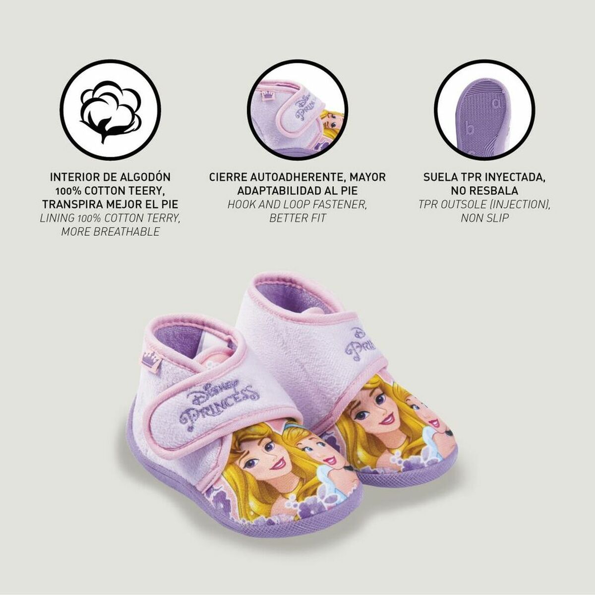 Ciabatte da casa Disney Princess Rosa 4 S0727537_2