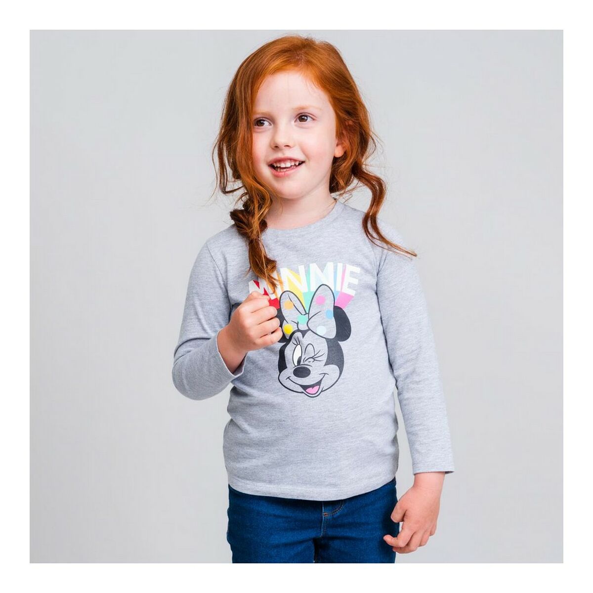 Maglia a Maniche Lunghe per Bambini Minnie Mouse Grigio 3 S0727541_1