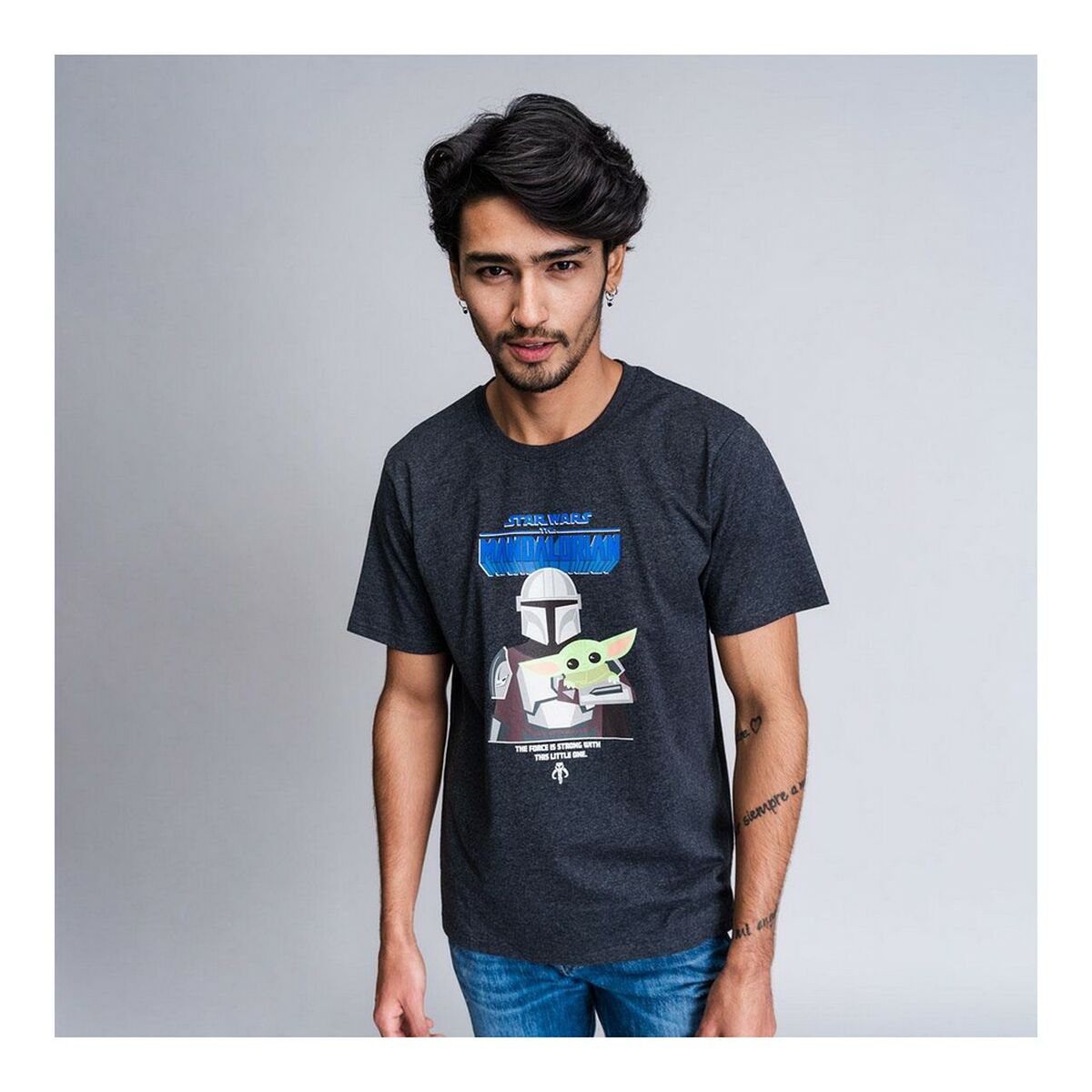 Maglia a Maniche Corte Uomo The Mandalorian Nero Adulti 5 S0730049_3