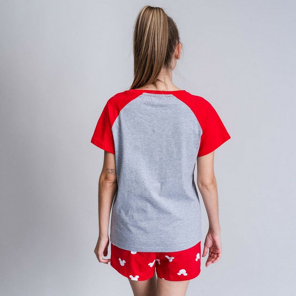 Pigiama Estivo Minnie Mouse Rosso Donna Grigio 4 S0731124_2
