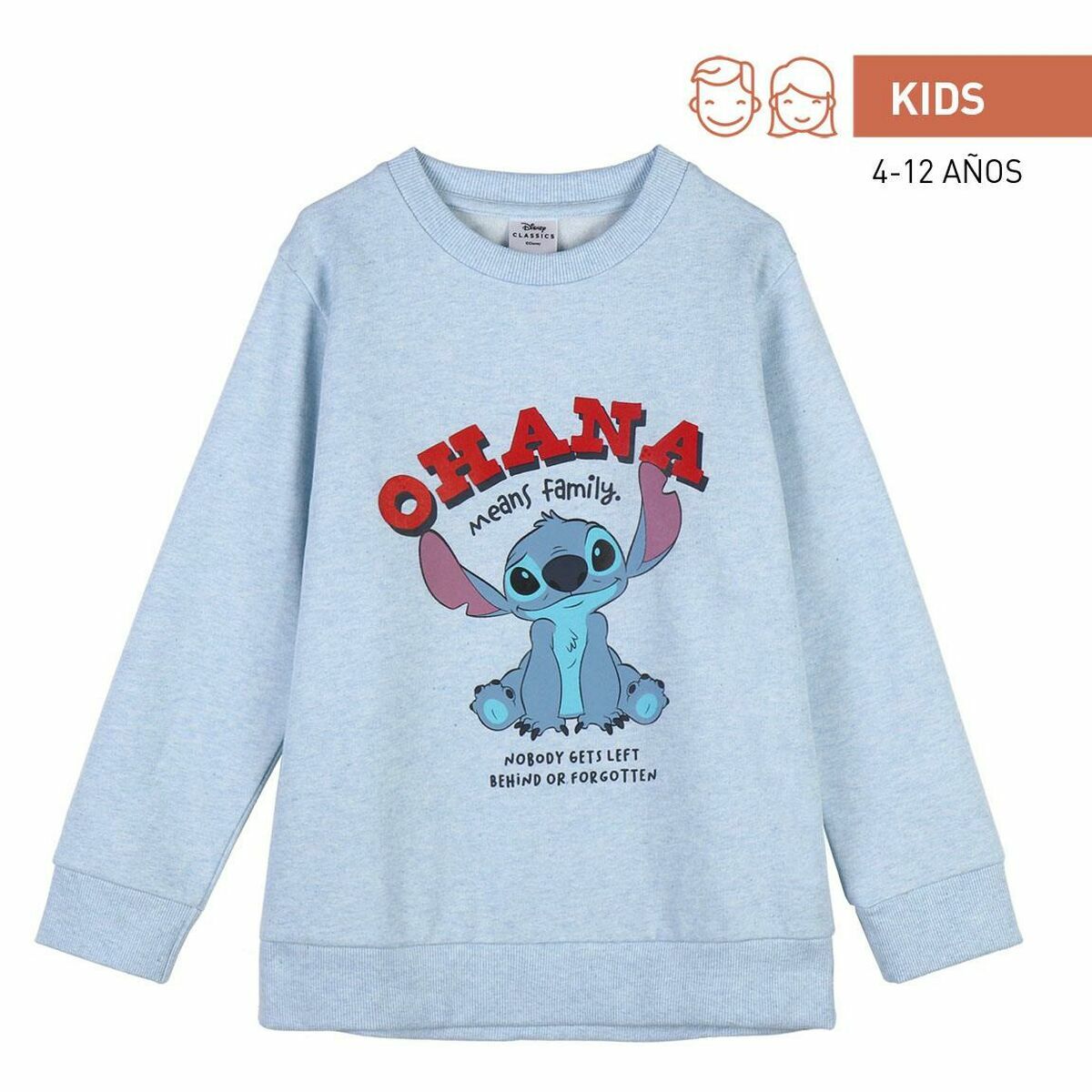 Felpa senza Cappuccio Unisex Stitch Azzurro Chiaro 5 S0734575_3