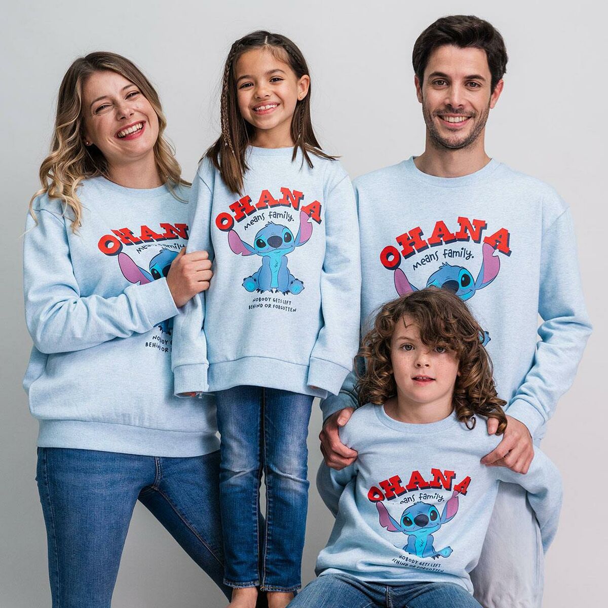 Felpa senza Cappuccio Unisex Stitch Azzurro Chiaro 8 S0734575_6