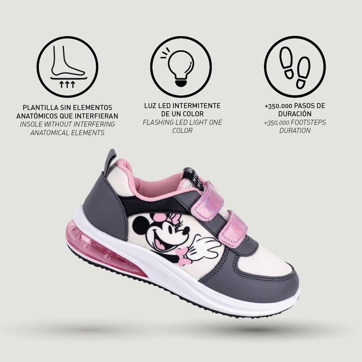Scarpe Sportive con LED Minnie Mouse Velcro 6 S0737681_4
