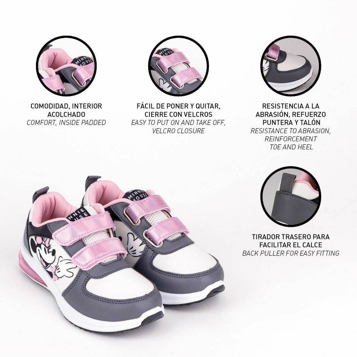 Scarpe Sportive con LED Minnie Mouse Velcro 7 S0737681_5