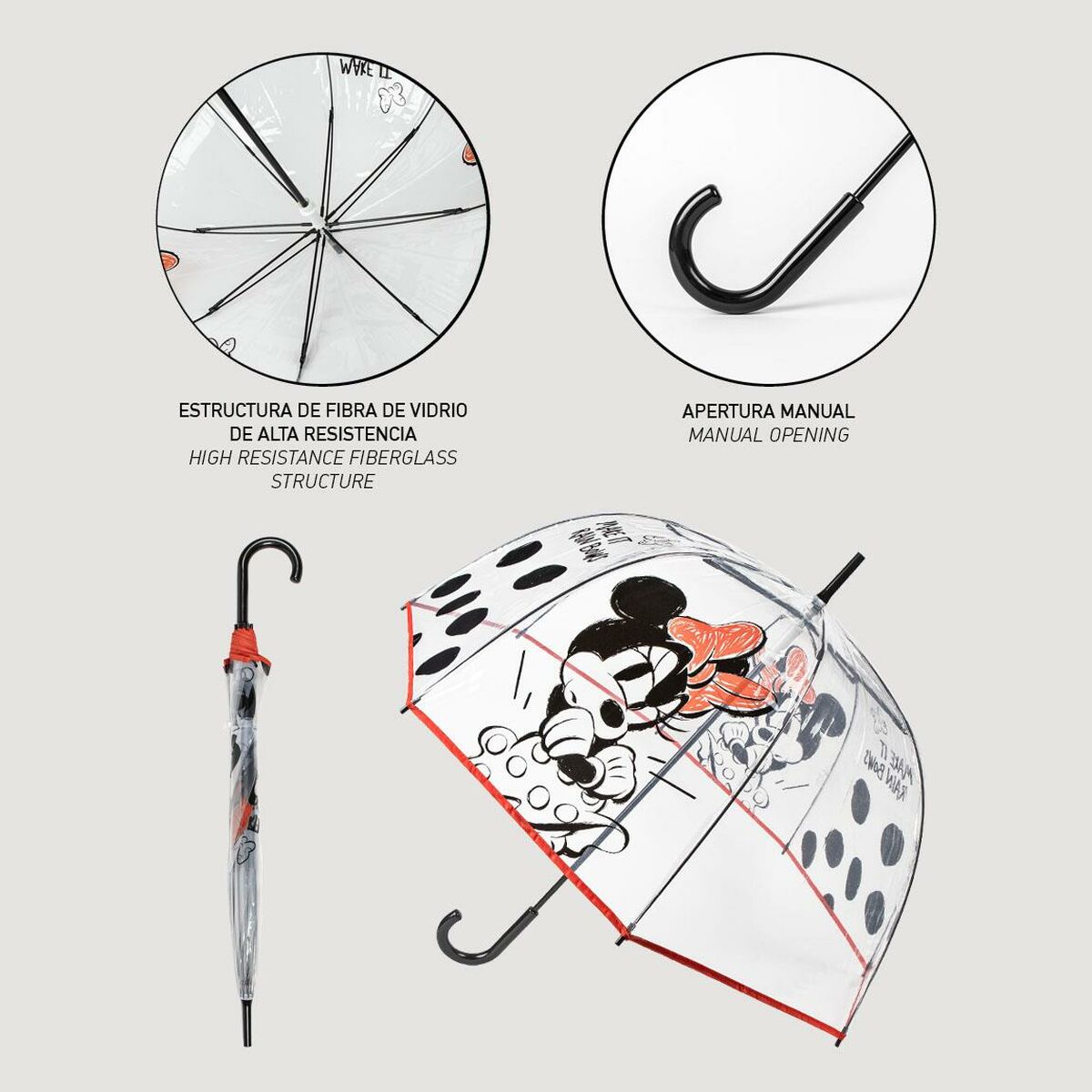 Ombrelli Minnie Mouse Nero PoE 5 S0741068_3