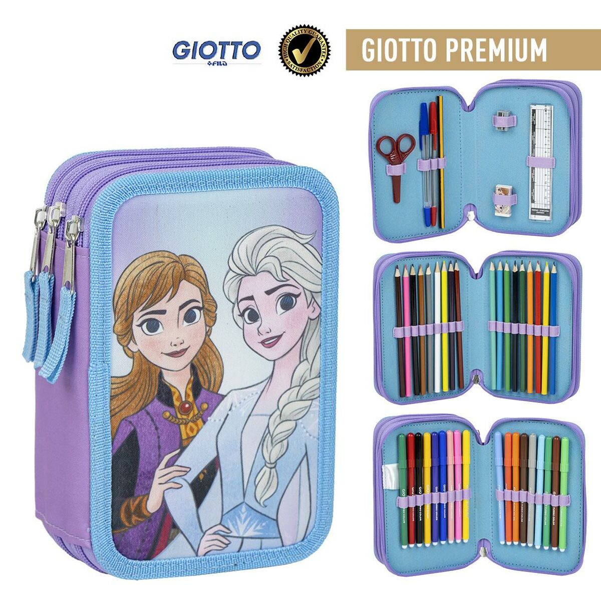 Plumier Triplo Frozen Azzurro Chiaro 12,5 x 6,5 x 19,5 cm 5 S0740419_3
