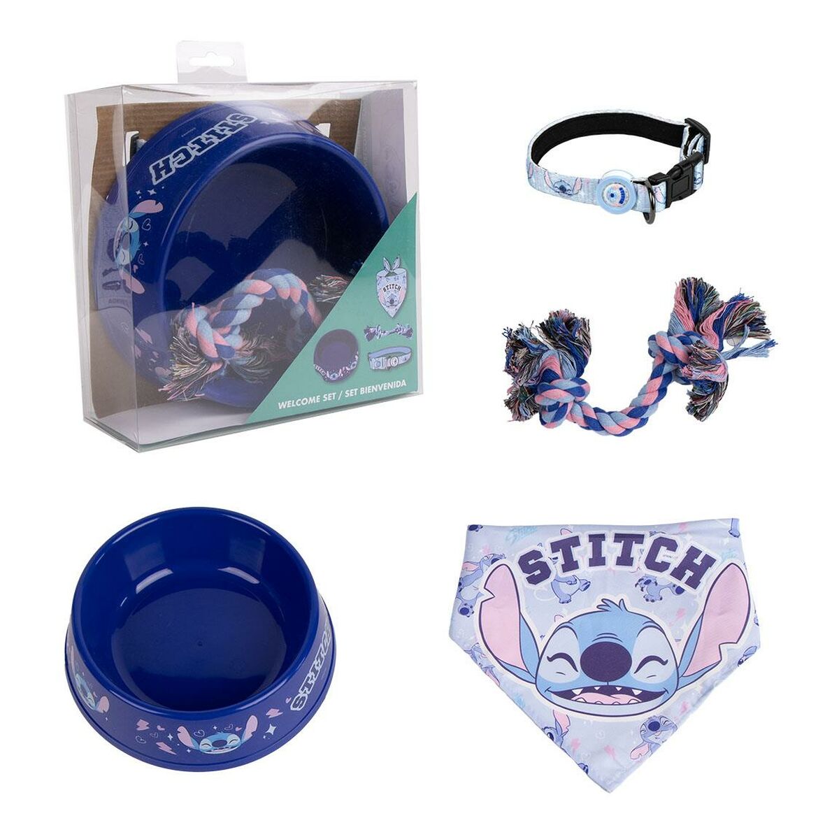 Set Regalo Stitch Azzurro Multicomposizione Cane 4 Pezzi 2 S0741644_0