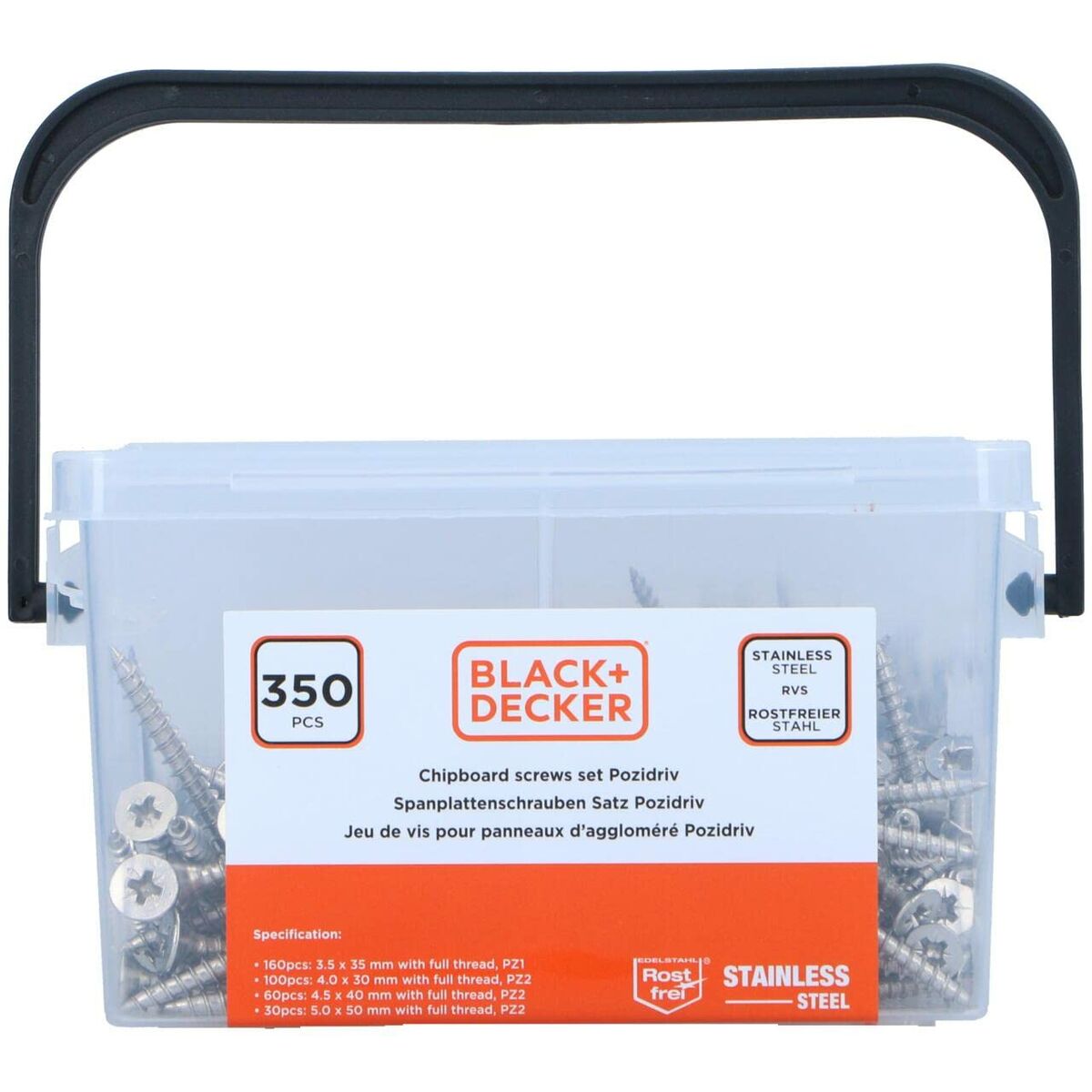 Kit di viti Black & Decker Pozidriv Legno 350 Pezzi 3 S7923082_1