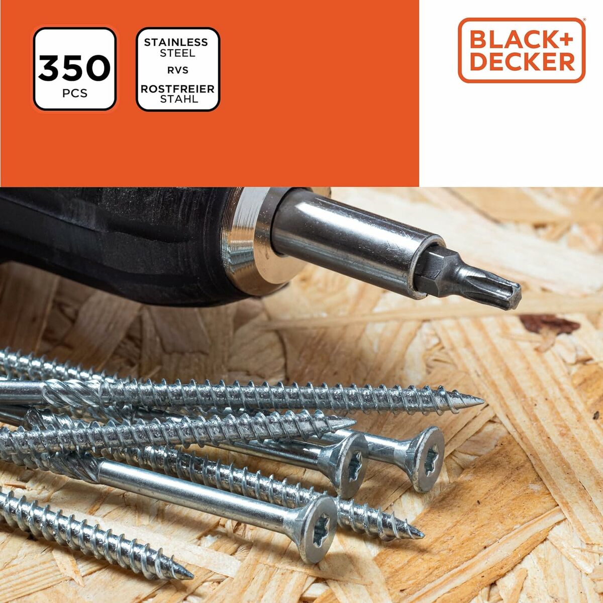 Kit di viti Black & Decker Pozidriv Legno 350 Pezzi 6 S7923082_4