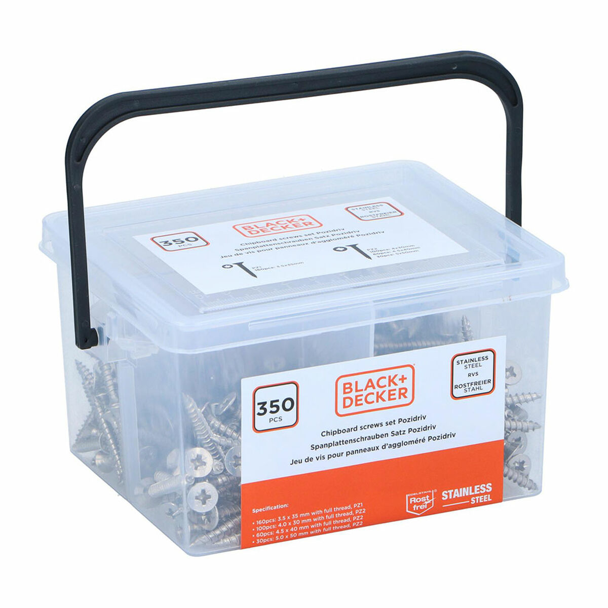 Kit di viti Black & Decker Pozidriv Legno 350 Pezzi 2 S7923082_0