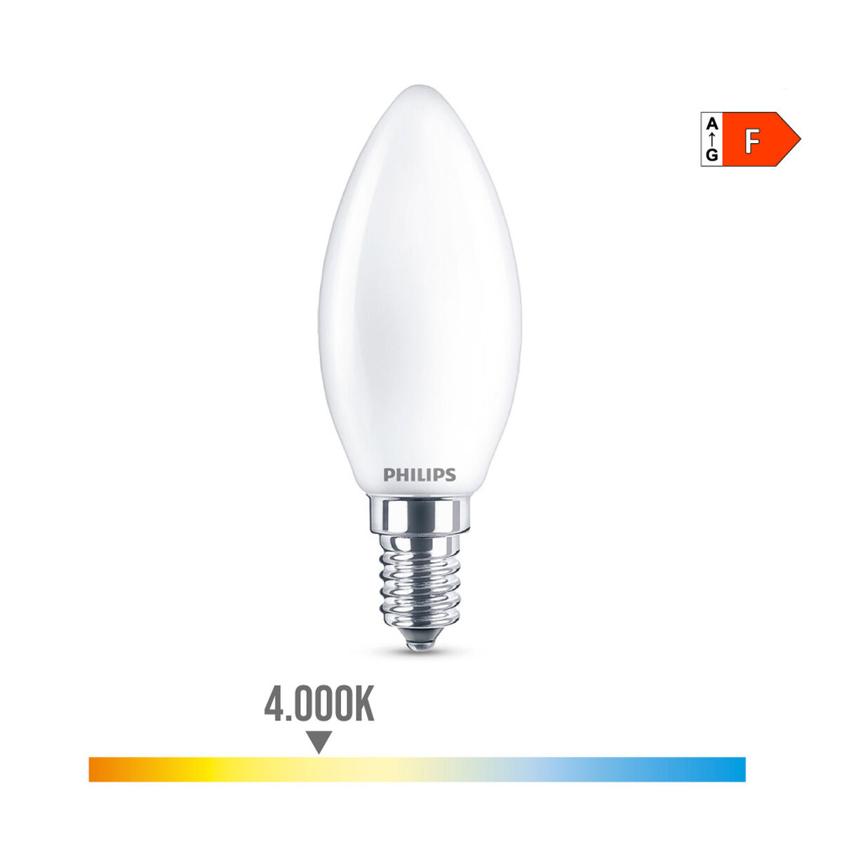 Lampadina LED Philips Candela Bianco F 40 W 4,3 W E14 470 lm 3,5 x 9,7 cm (4000 K) 4 S7907772_2
