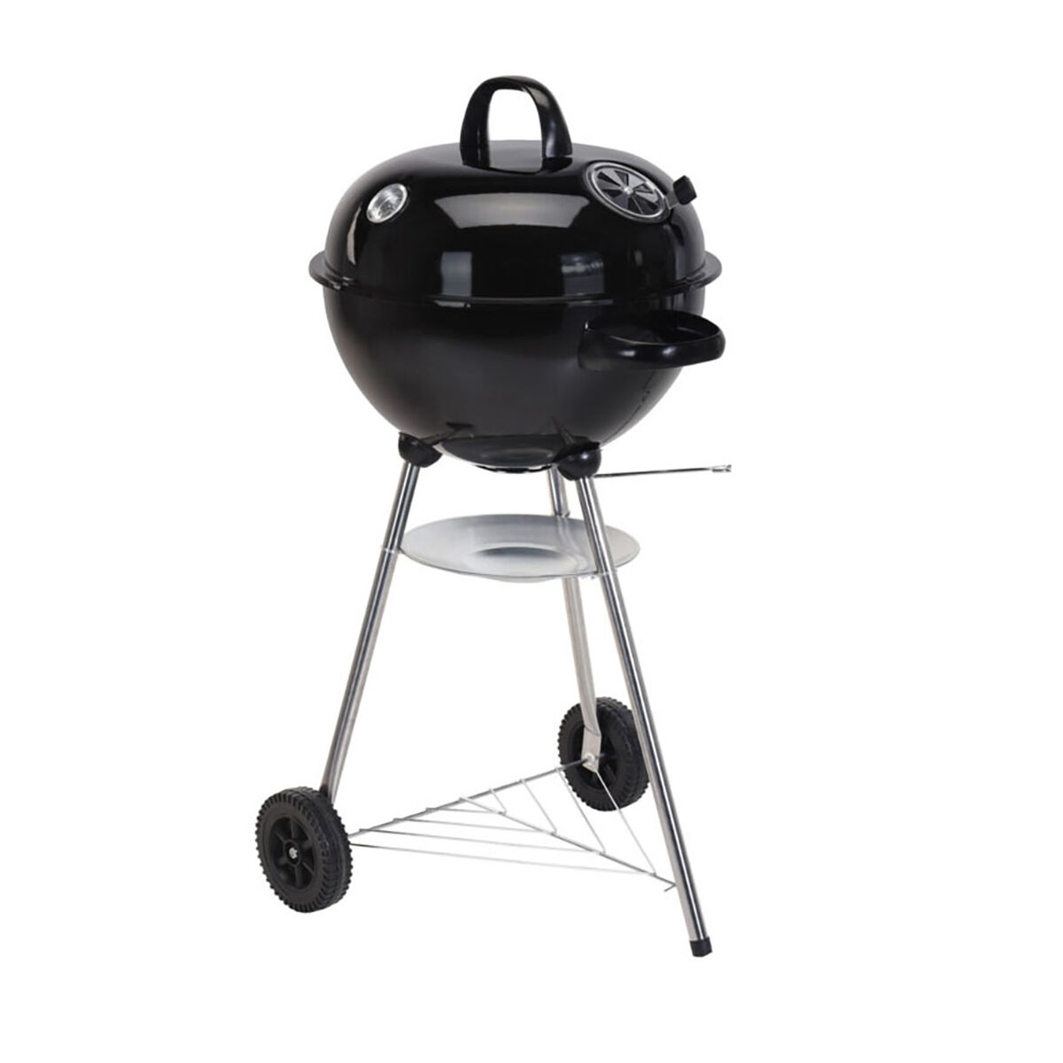 Barbecue a Carboni con Ruote Nero 47 x 90 cm Rotonda 2 S7926863_0