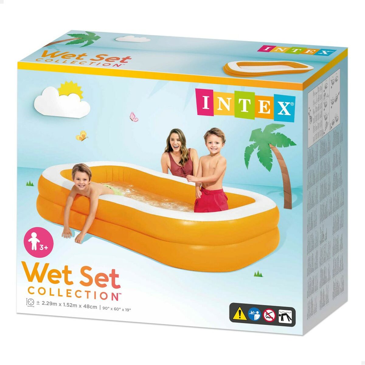Piscina Gonfiabile Intex Mandarin Arancio 600 L 229 x 48 x 152 cm (3 Unità) 5 S8901546_3