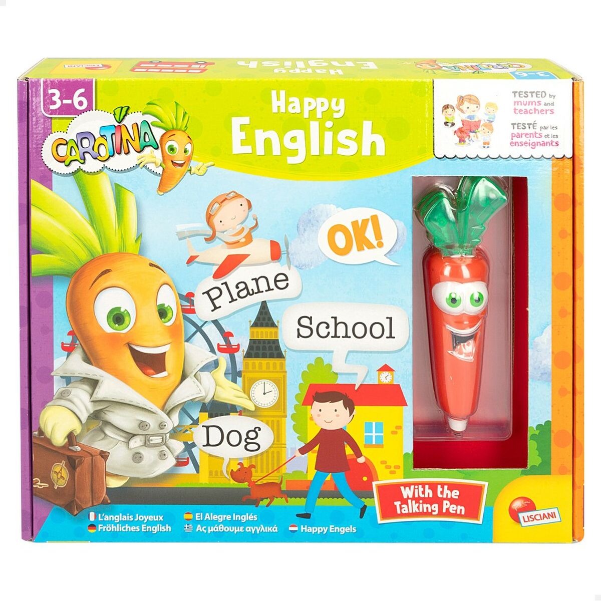 Gioco Educativo Lisciani Giochi Carotina Baby Happy English 4,5 x 14,5 x 3 cm Elettrico Puzzle (6 Unità) 3 S8903162_1