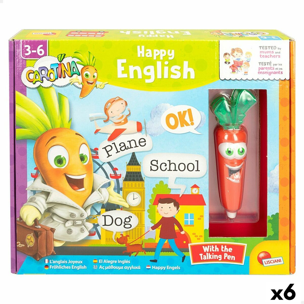 Gioco Educativo Lisciani Giochi Carotina Baby Happy English 4,5 x 14,5 x 3 cm Elettrico Puzzle (6 Unità) 2 S8903162_0