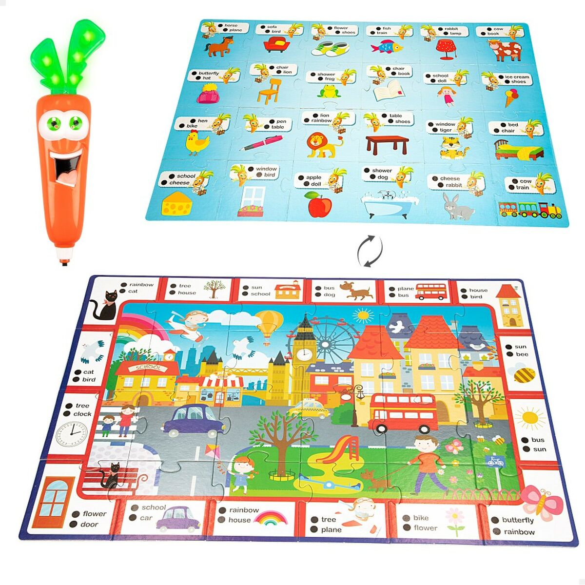 Gioco Educativo Lisciani Giochi Carotina Baby Happy English 4,5 x 14,5 x 3 cm Elettrico Puzzle (6 Unità) 4 S8903162_2