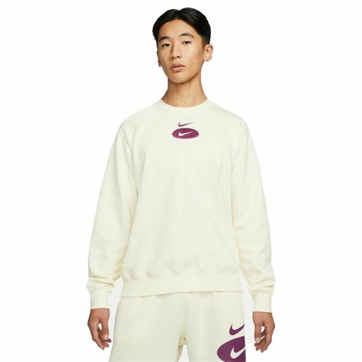 Felpa senza Cappuccio Uomo Nike Swoosh League Bianco 2 S6469099_0