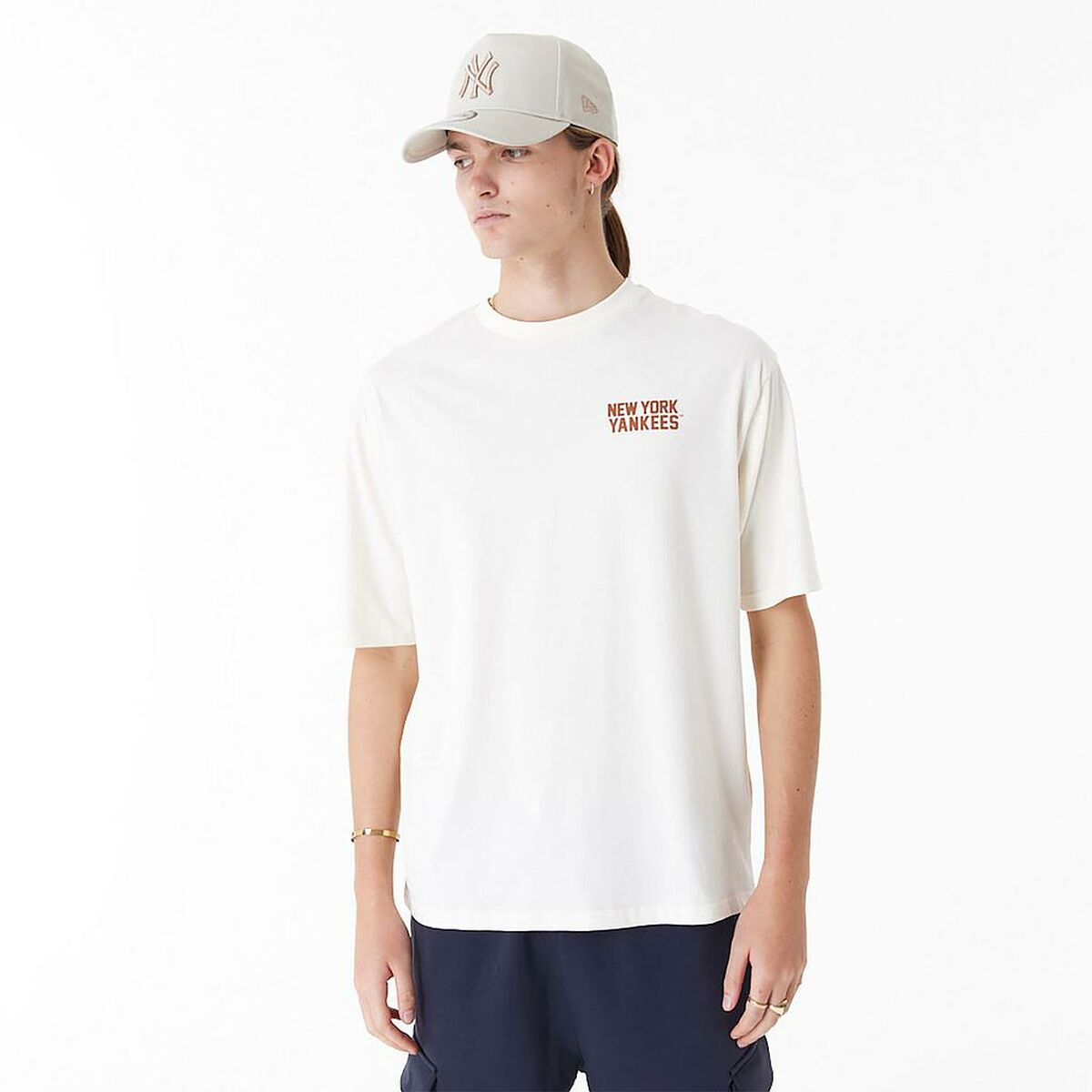 Maglia a Maniche Corte Uomo New Era WORDMARK OS TEE NEYYAN 60435536 Bianco 2 S2030015_0