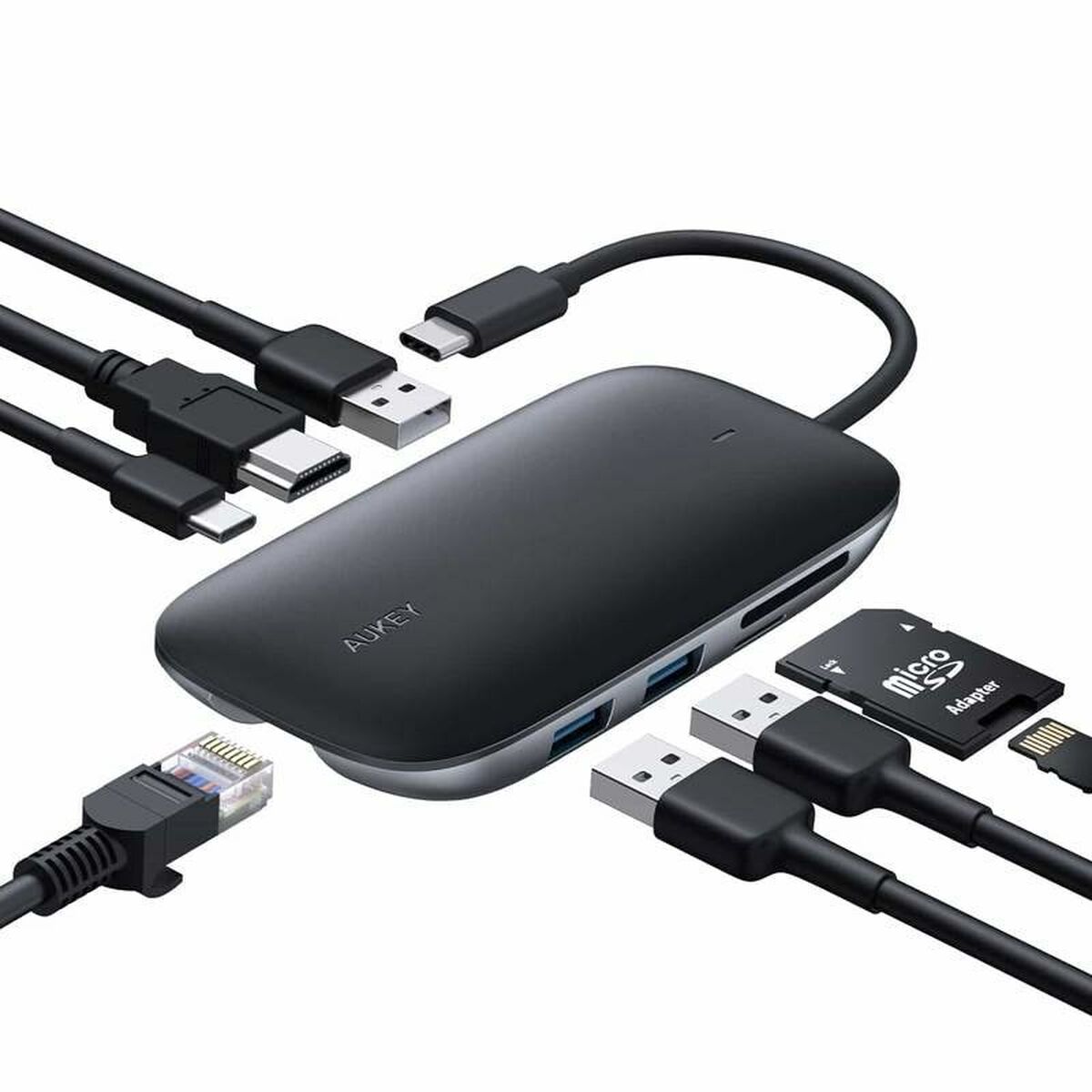 Hub USB Aukey CB-C71 Nero 100 W 3 S9123002_1