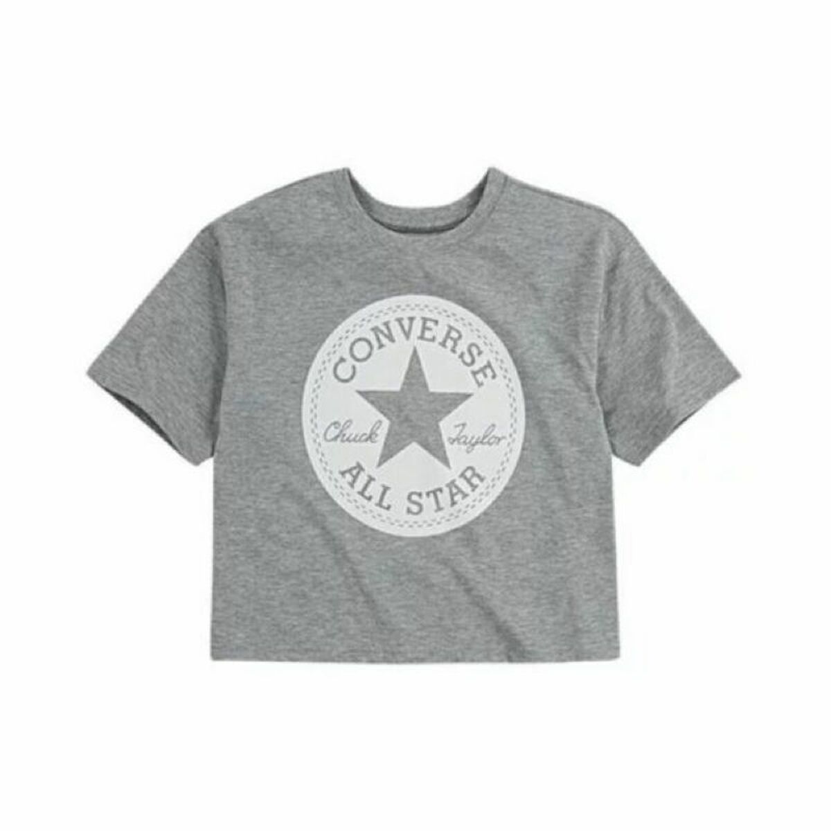 Maglia a Maniche Corte per Bambini Converse SIG CHUCK PATCH BOXY TEE Grigio 2 S2036429_0