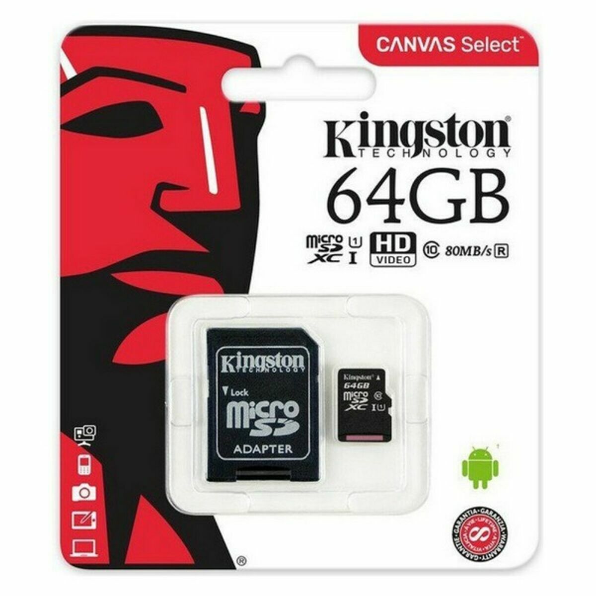 Scheda Di Memoria Micro SD con Adattatore Kingston SDCS2/128GB 128 GB 3 S9904285_1