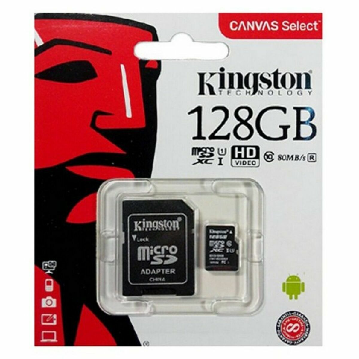 Scheda Di Memoria Micro SD con Adattatore Kingston SDCS2/128GB 128 GB 2 S9904285_0