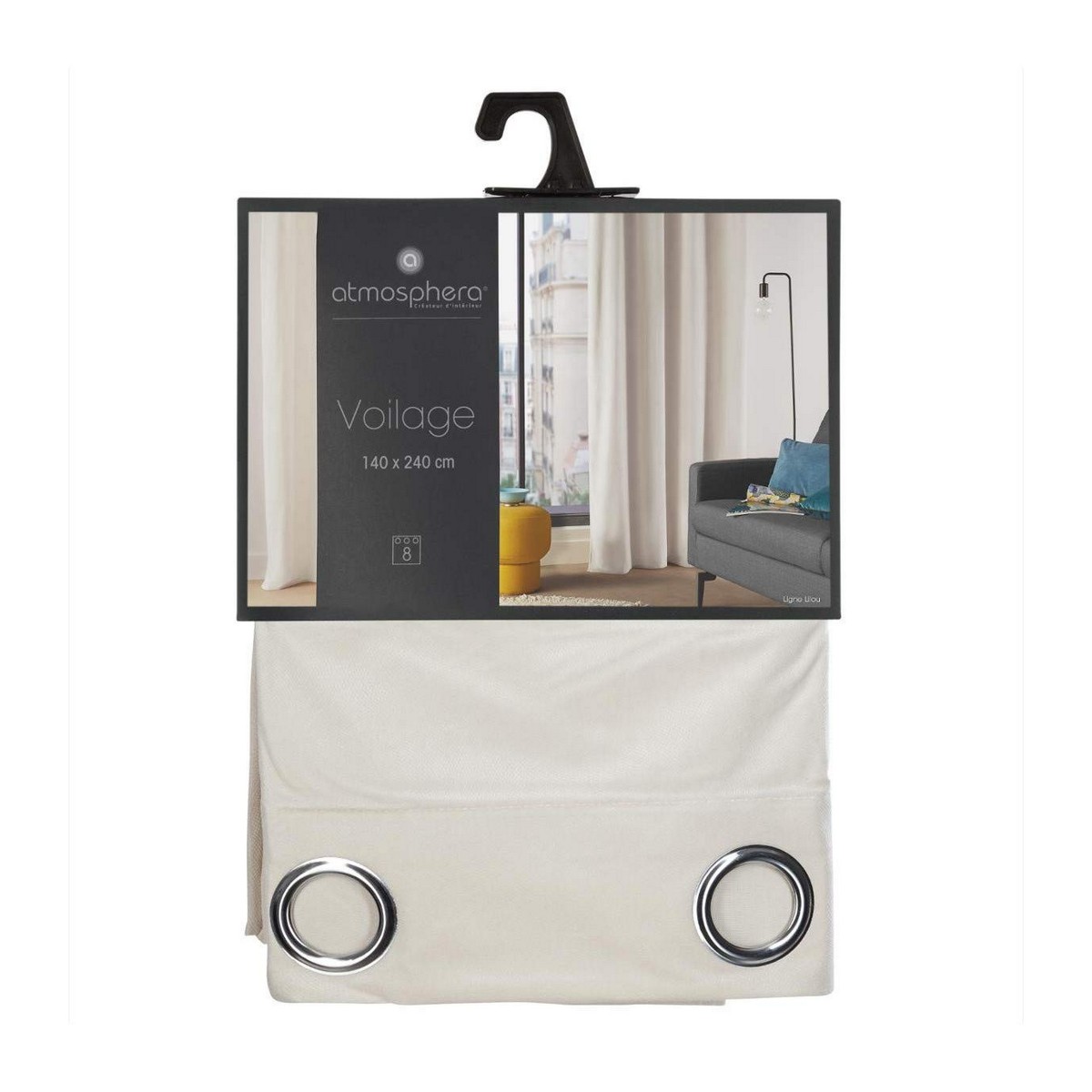 Tenda Atmosphera Lilou Poliestere Avorio (140 x 260 cm) 4 S7908202_2