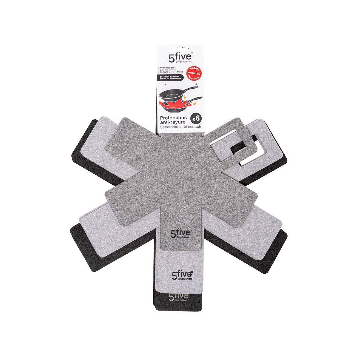 Protettore per Padelle 5five Simply Smart Stoffa 6 Pezzi 2 S7909780_0