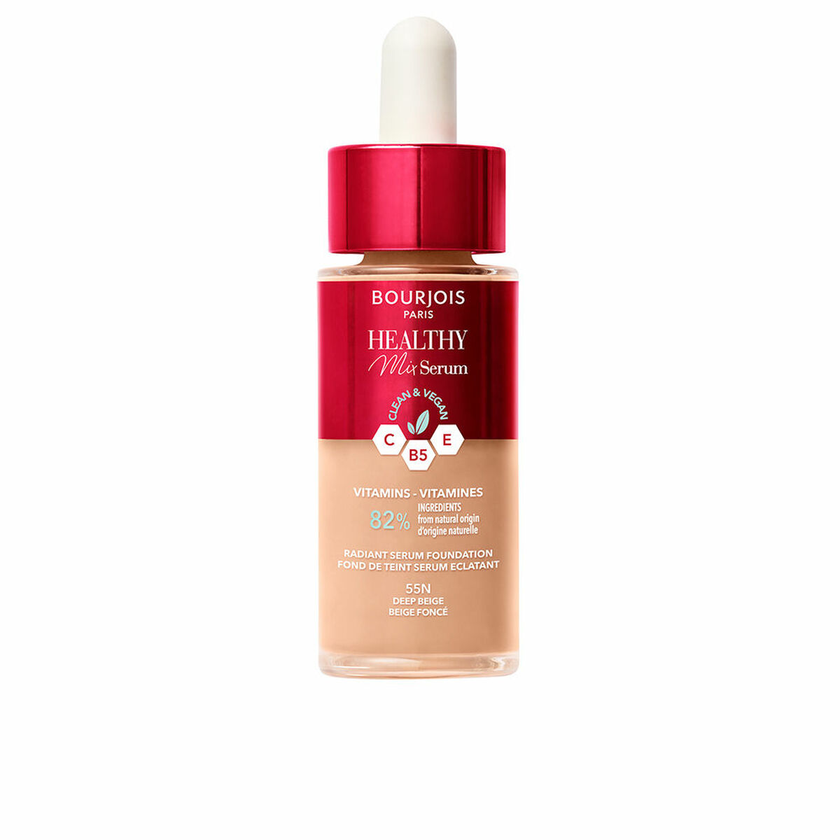 Base per Trucco Fluida Bourjois Healthy Mix Siero Nº 55N Deep beige 30 ml 2 S05119042_0