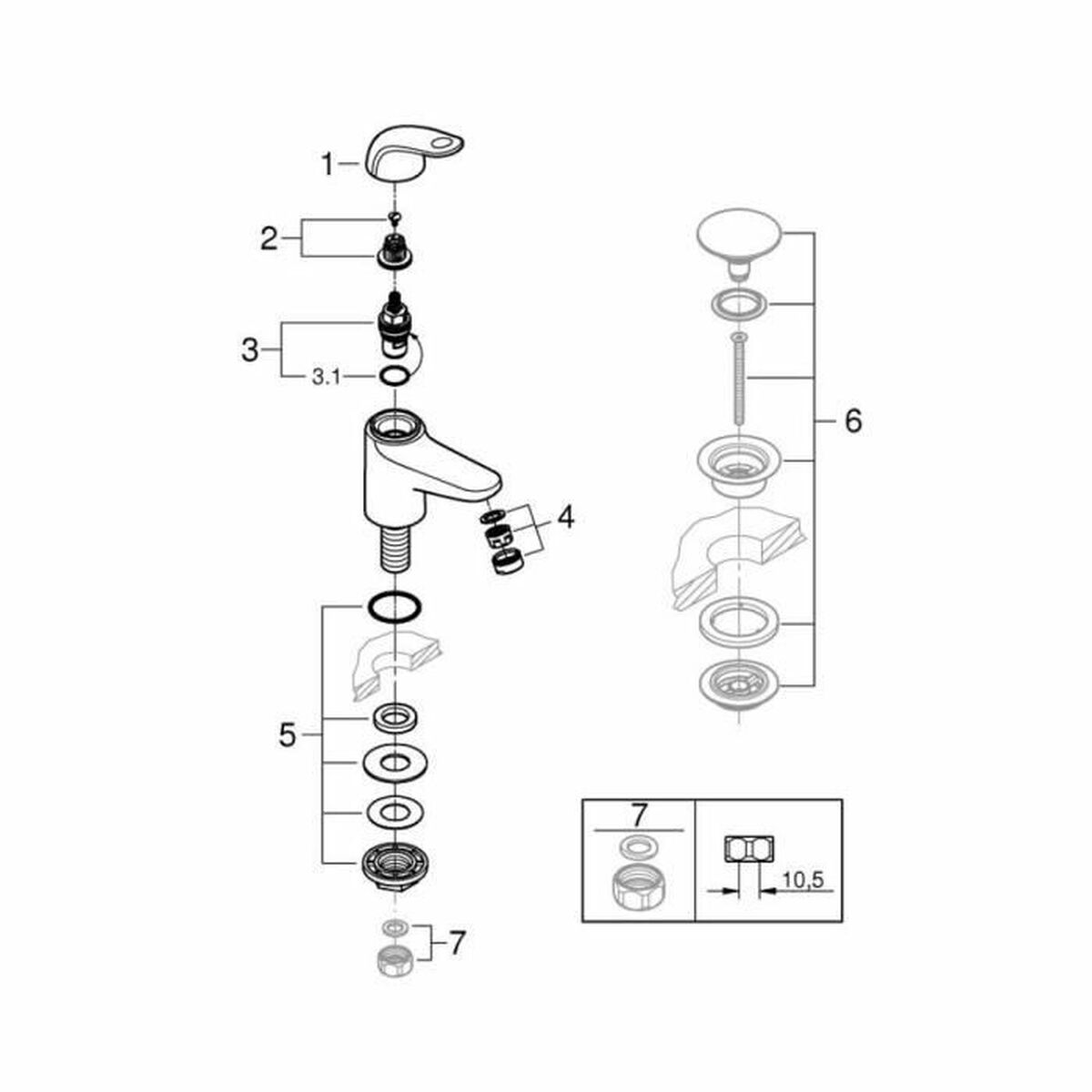 Rubinetto Monocomando Grohe Metallo Ottone 5 S71003248_3