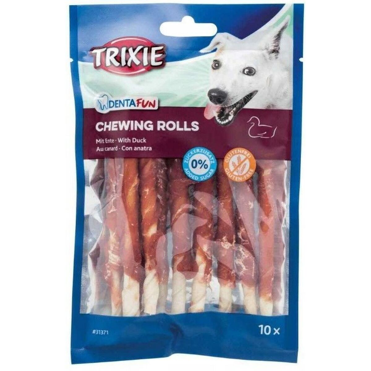 Snack per Cani Trixie Denta Fun Duck Chewing Rolls Anatra 80 g 2 S9111543_0