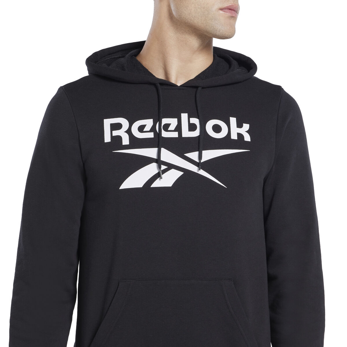 Felpa con Cappuccio Uomo Reebok I FT BIG LOGO OTH H54788 Nero 11 S2025547_9