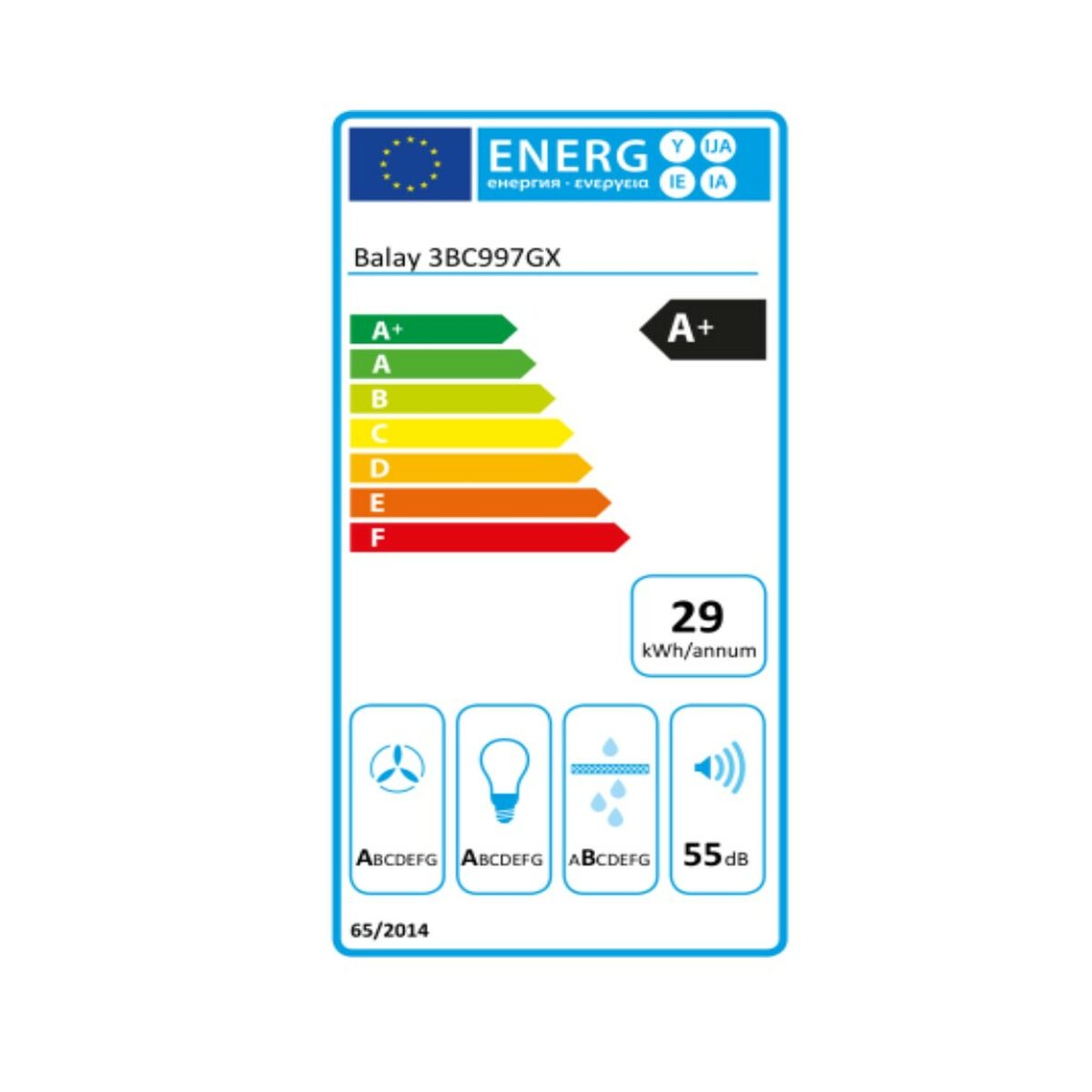 Cappa Classica Balay 3BC997GX 90 cm 721 m³/h 140W A+ Argentato Acciaio 3 S0422314_1