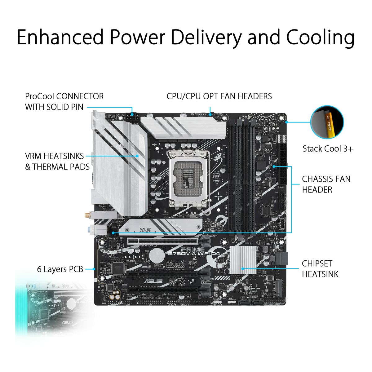 Scheda Madre Asus PRIME B760M-A WIFI D4 LGA 1700 Intel B760 4 S9124624_2